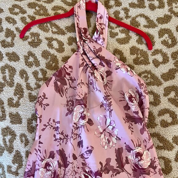Anthropologie BHLDN Ruby Twist Halter Satin Gown - Picture 5 of 6